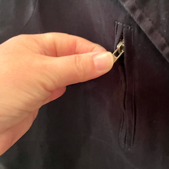 JustFab embroidered floral button jacket long sleeve pockets SZ M black pink - Picture 6 of 12